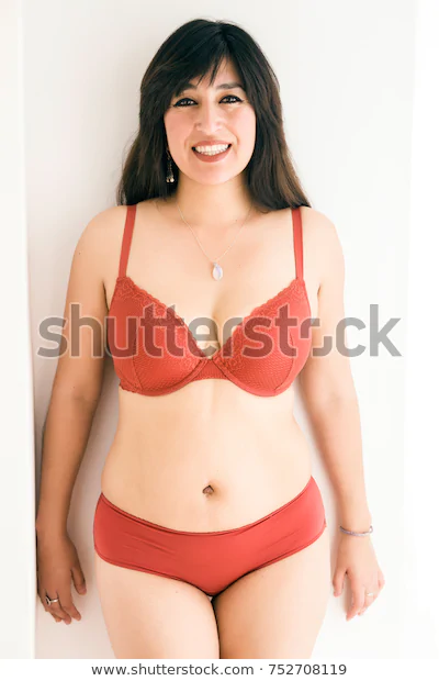 Chubby Woman Her House Poses Lingerie Stock Photo (Edit Now) 752708119