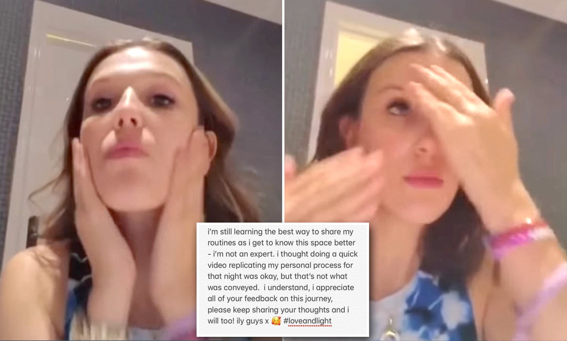 Millie Bobby Brown ADMITS she faked using products in skincare video |  Daily Mail Online