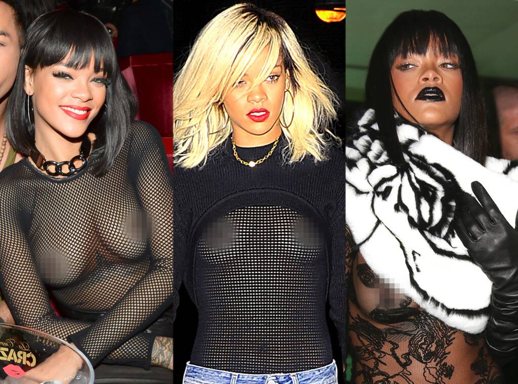 7 Times Rihanna Has Exposed Her Nipples in See-Through Outfits ...