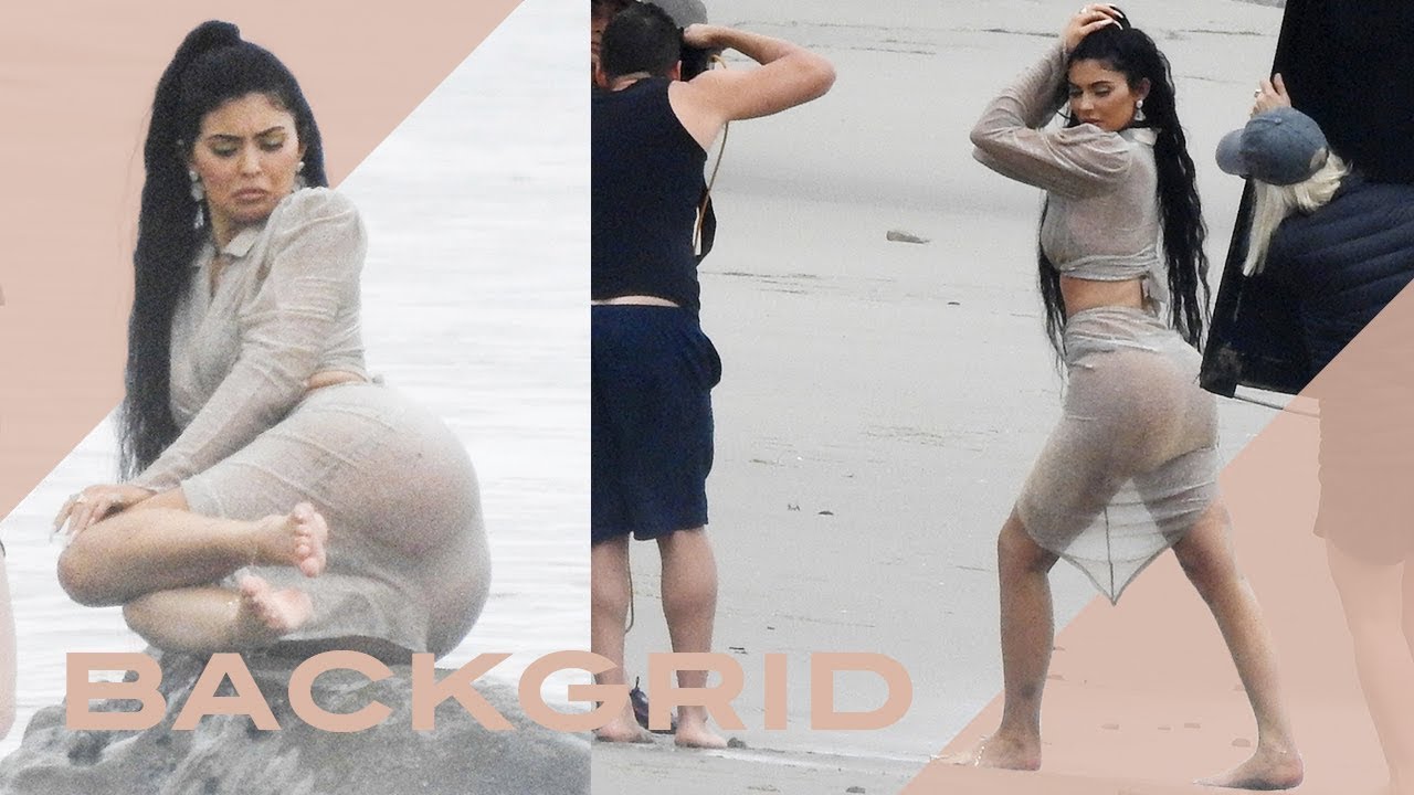 Kylie Jenner - backstage at a sexy beach photoshoot in Malibu!