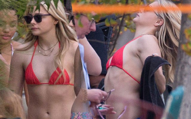 Chloe Grace Moretz Strips Down To Her Swimsuit On Set Of ...