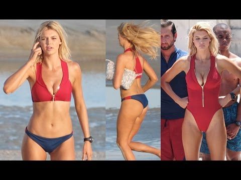 BAYWATCH Movie - Kelly Rohrbach Hot In Red Swimsuit ...