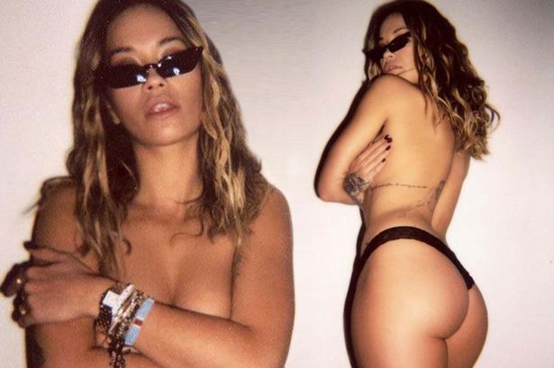 Rita Ora poses topless and shows off her bum in tiny thong ...