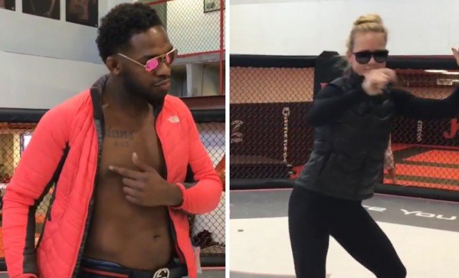 Holly Holm Does a Sexy Dance For Jon Jones While He Watches On In ...