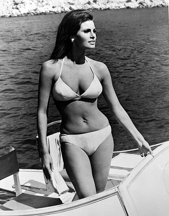 Raquel Welch almost POPS OUT of tiny bikini as she flaunts ...
