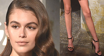 Kaia Gerber's Sexy Feet and Nude Legs in Hot High Heels