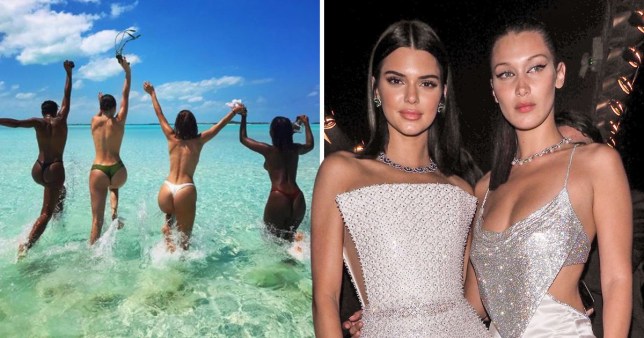 Bella Hadid and Kendall Jenner go topless in cheeky holiday ...