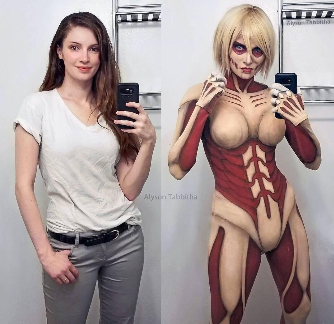 This is an amazing female titan cosplay done by Alyson Tabbitha ...
