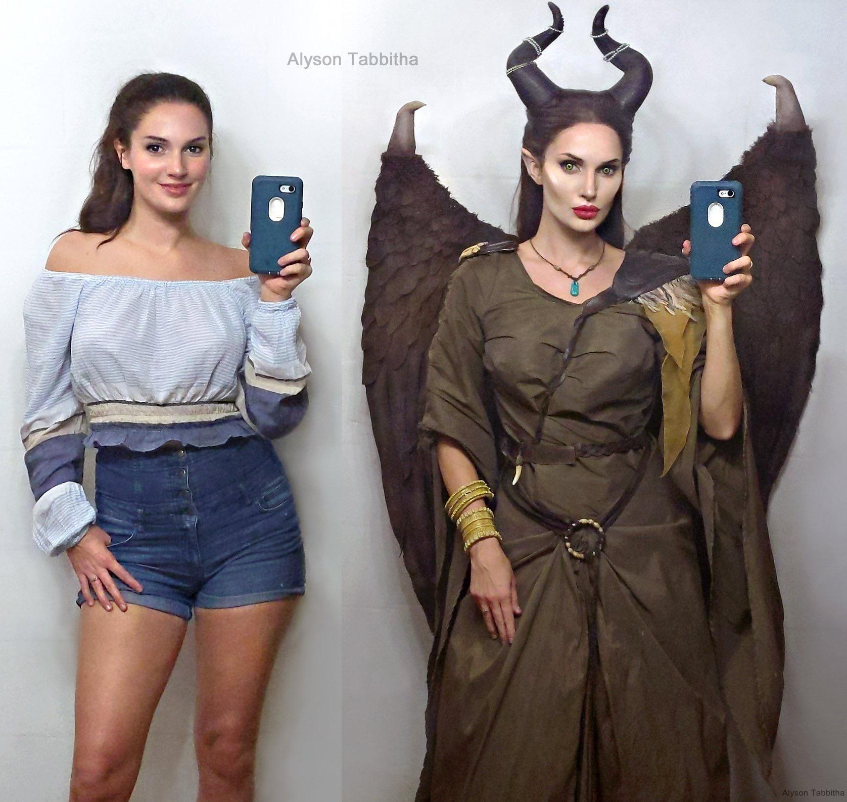Before u0026 After Maleficent Cosplay by Alyson Tabbitha : cosplaygirls