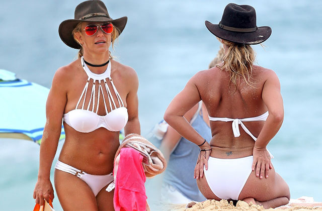 Ride 'Em Cowgirl! Britney Bares Her Booty In A White Bikini ...
