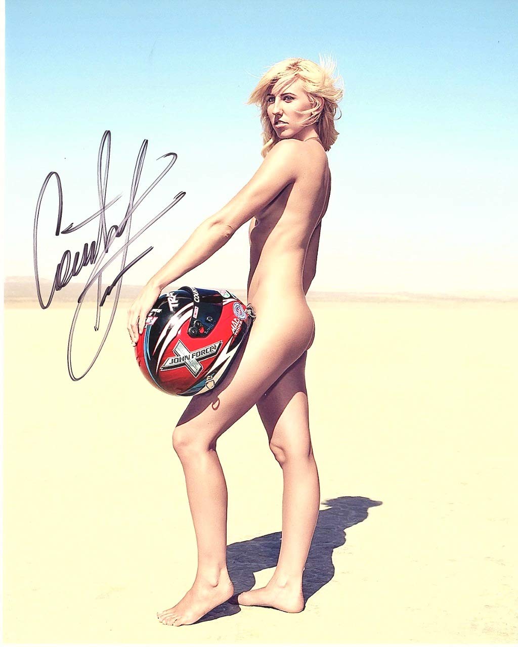 Courtney Force Signed - Autographed Nude NHRA Drag Racing.