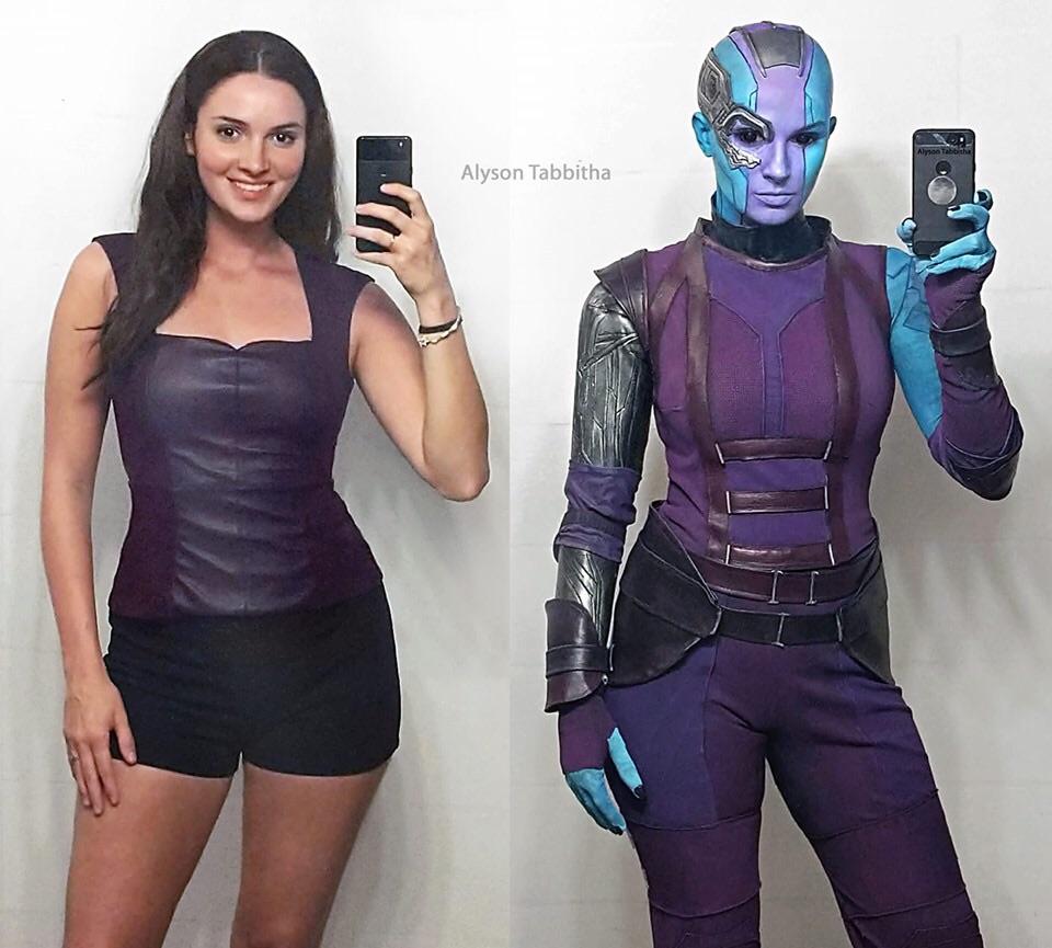 Before and after Nebula cosplay by Alyson Tabbitha : pics