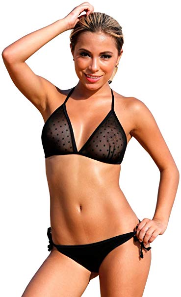 Amazon.com: BOTTOM ONLY French Dot Topless Bikini: Clothing