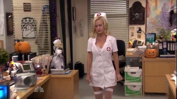 Angela Kinsey - Sexy nurse outfit from The Office's ...