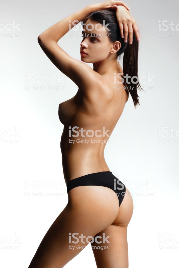 Young Beautiful Model With Nude Breasts Stock Photo ...