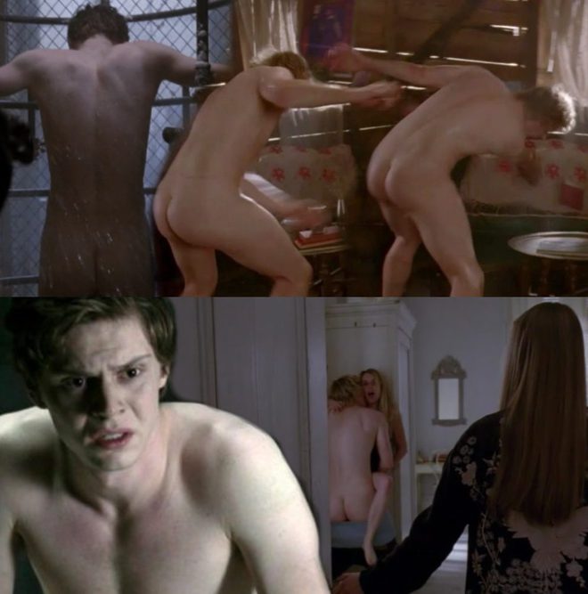 Evan Peters totally naked and making sex in 'American Horror.