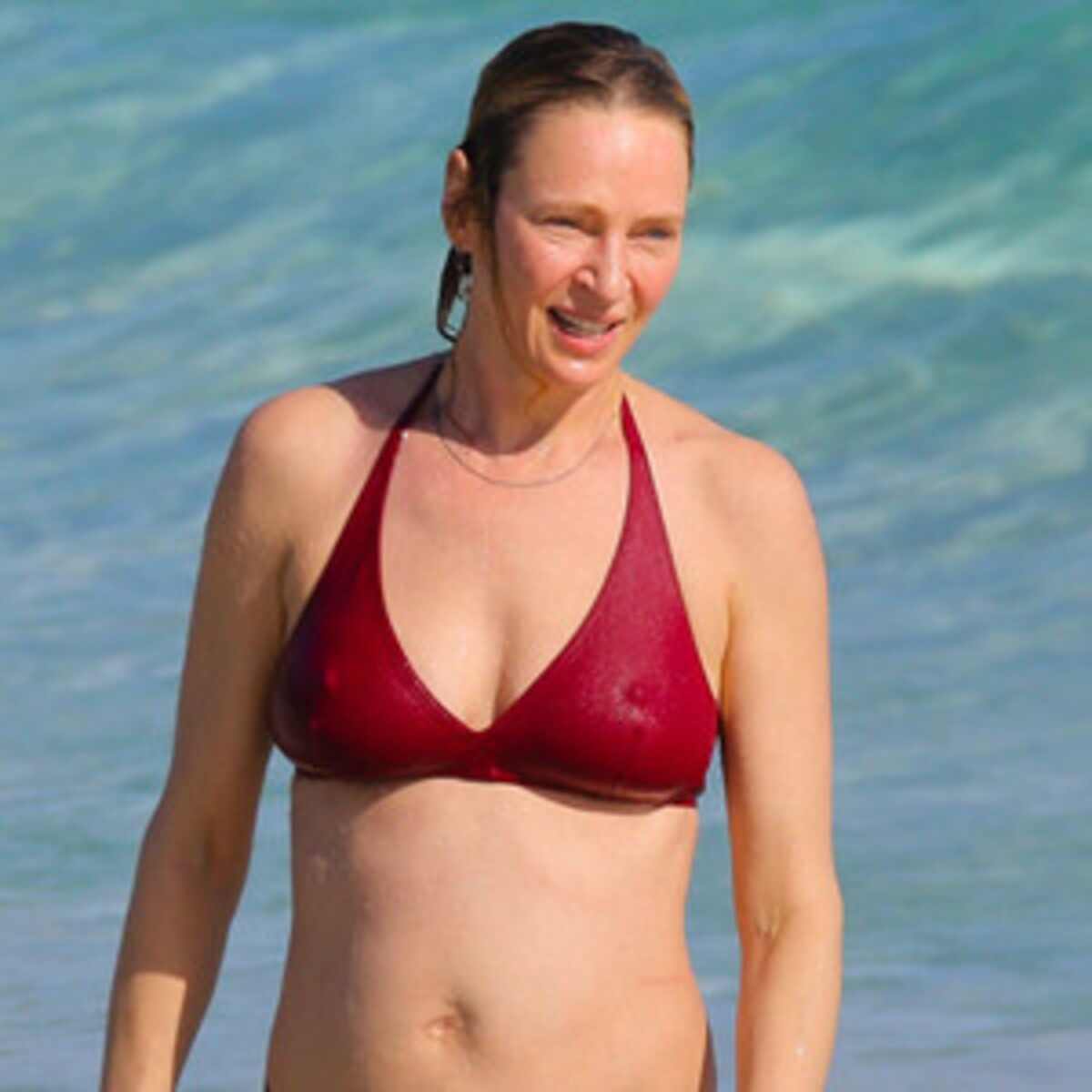 Uma Thurman, 44, Wows in Red Bikiniâ€”See the Sexy Pic! | E! News