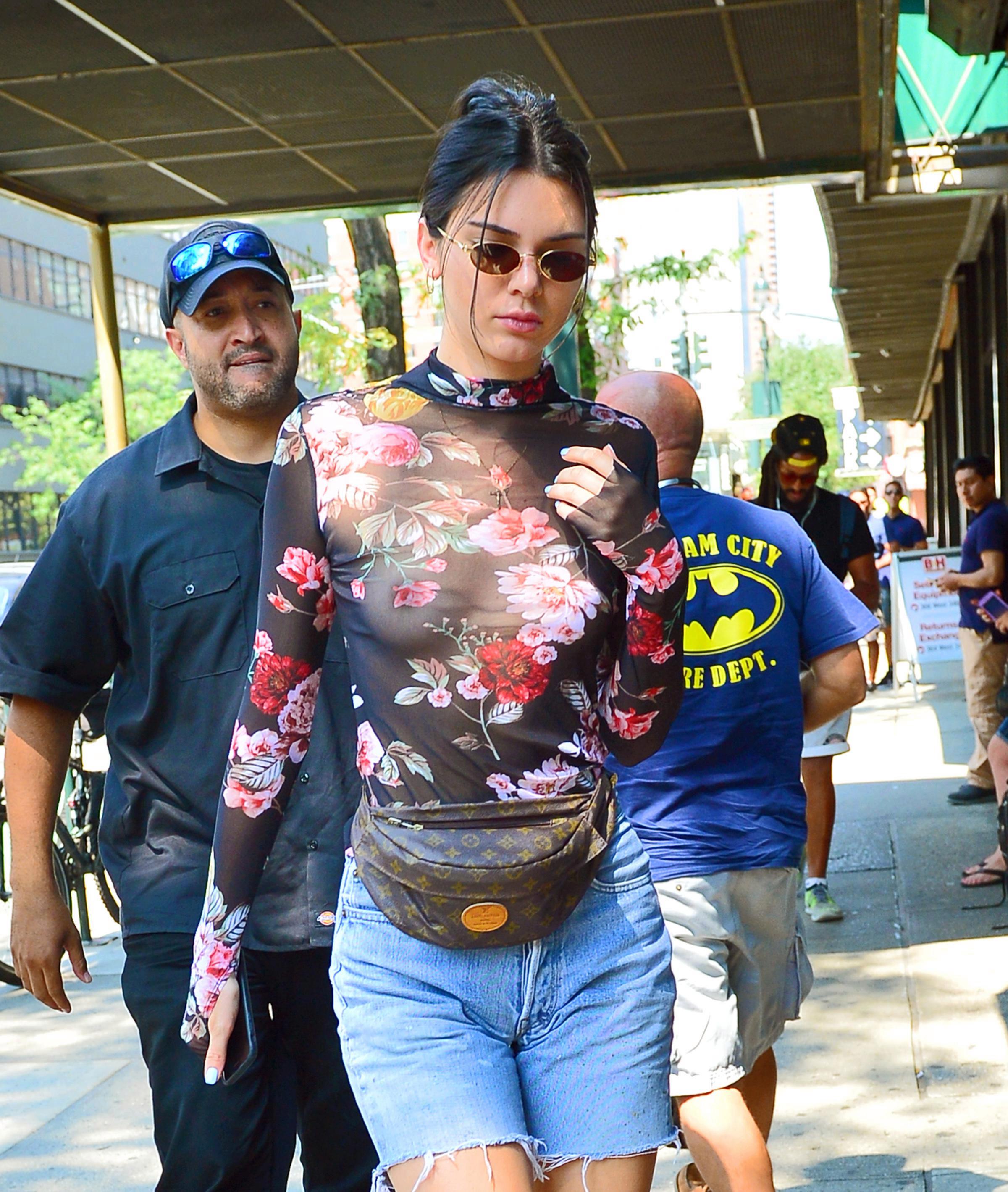 Kendall Jenner goes wears a see-through top as she goes ...