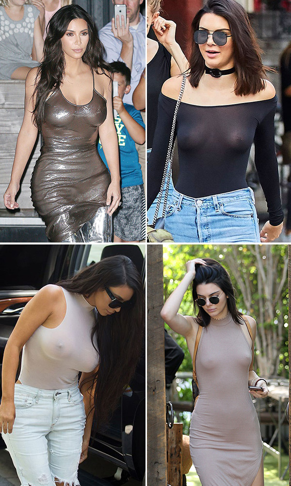 PICS] Kim Kardashian & Kendall Jenner Braless Looks: Vote ...