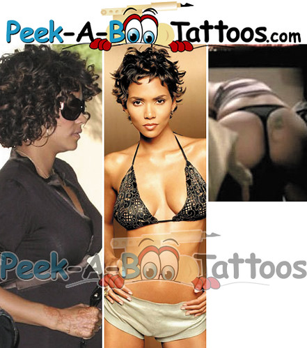 halle berry tattoos | Tattoo on actress Halle Berry butt and ...