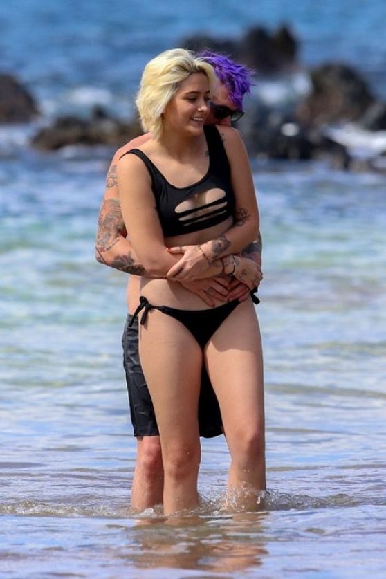 Paris Jackson in a Bikini on a Beach in Maui, December 2016