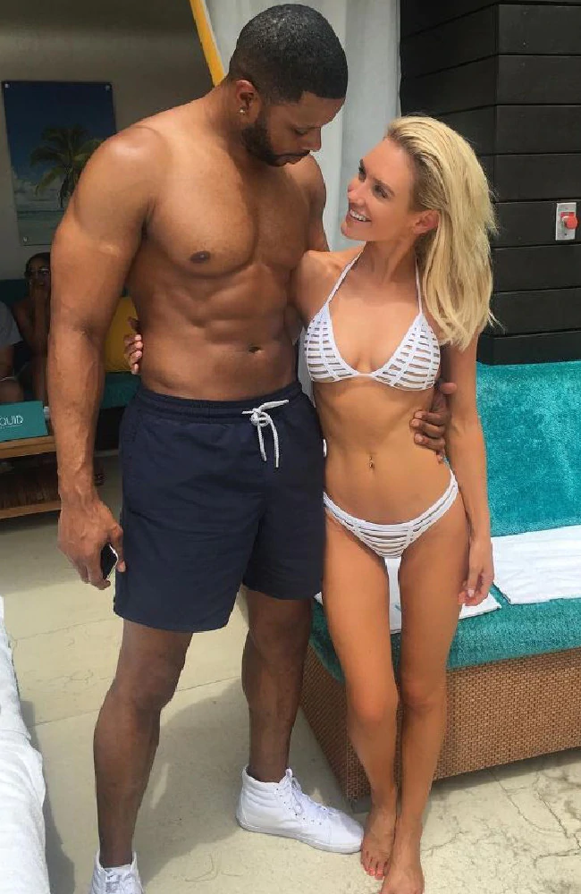 Former Neighbours star Nicky Whelan weds NFL hunk Kerry Rhodes ...