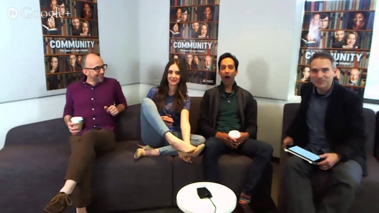 Alison Brie shows feet at Google Hangout