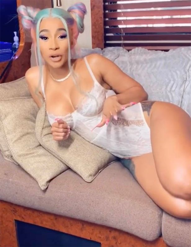 Cardi B strips to see-through lingerie for intimate Instagram ...
