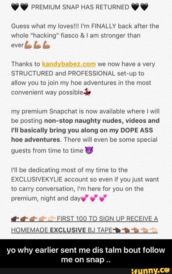 PREMIUM SNAP HAS RETURNED WV Guess what my loves!!! 'm FINALLY ...