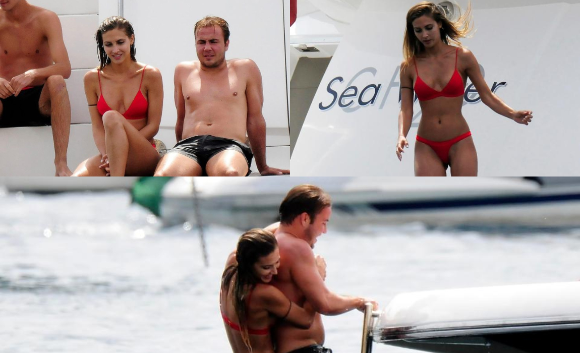 Mario Gotze And Stunning Girlfriend Ann-Kathrin Relax On A Yacht During  International Break
