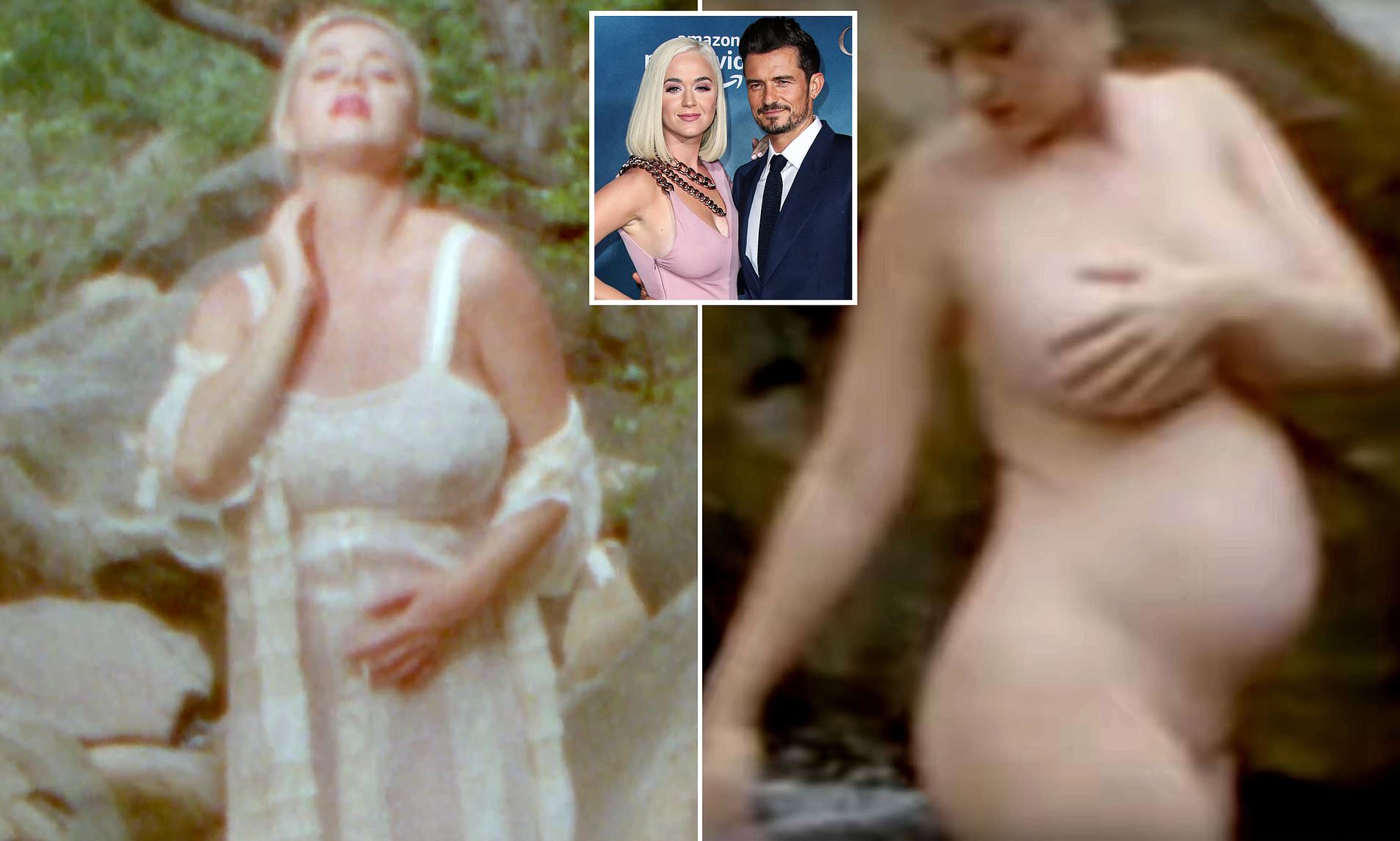 Pregnant Katy Perry strips completely naked and shows off her baby ...