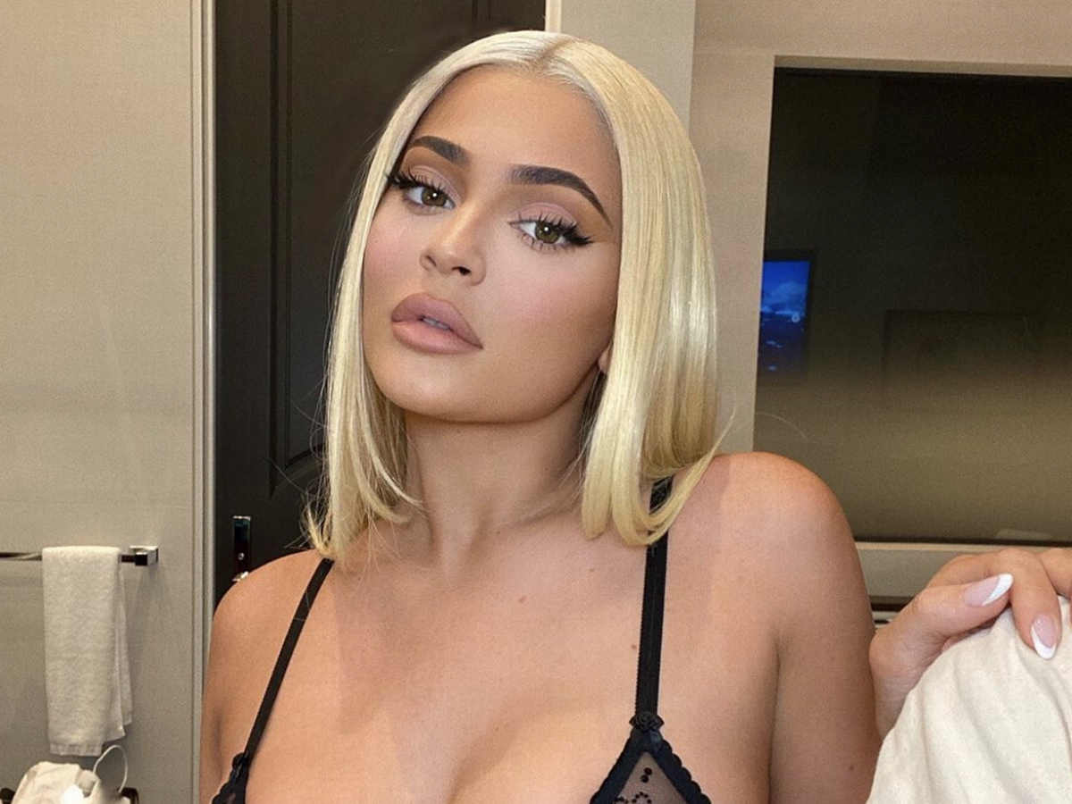 Kylie Jenner poses in sexy see-through bra as she unveils new platinum  blonde hair - OK! Magazine