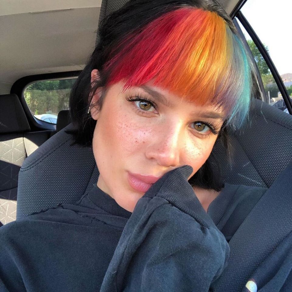 Halsey Shows Off New Set of Rainbow-Colored Bangs on Instagram