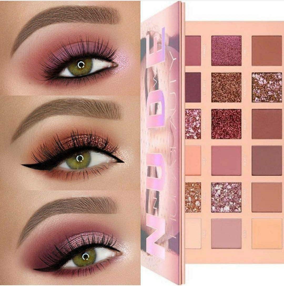 Amazon.com : New NUDE Huda Beauty Eyeshadow Palette Glitter 18 Colours  Makeup Cosmetics : Beauty